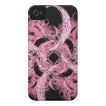 Det rosa bandet virvlar runt abstrakt Fractalkonst iPhone 4 Skydd