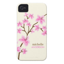 Det rosa körsbäret blomstrar träd iPhone 4 fodral