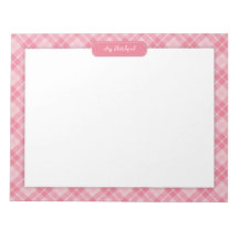 Det rosa plädmönster skissar vadderar memo note pad