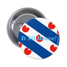 Det Sil hivar! Den Fryslan flagga knäppas Knapp Med Nål