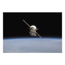Det Soyuz TMA-11 rymdskepp ovanför jord horiz Fotokonst