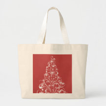 Det Sparkly helgdagträd hänger lös, rött Tote Bag