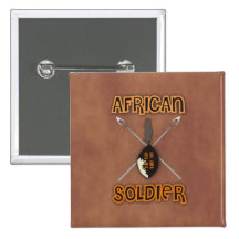 Det traditionella afrikanska soldatspjut och skydd knappar med nål