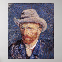 Det Van Gogh självporträtt med klädde med filt hat Affischer