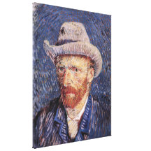Det Van Gogh självporträtt med klädde med filt hat Kanvastryck
