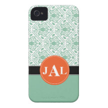 Det visa/orange damastast mönster märka med sina i Case-Mate iPhone 4 fodral