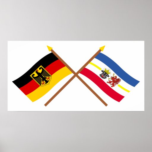 Deutschland und Mecklenburg-Vorpommern Flaggen Print