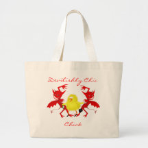 Devilishly chic chick tote bags