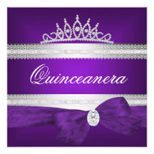 Diamant för silver för Quinceanera 15th födelsedag Kort För Inbjudningar