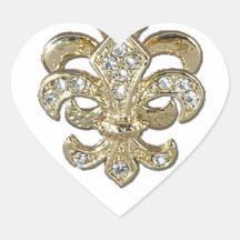 Diamant guld- Fleur De Lis New Orleans Klistermärke