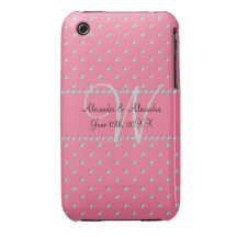 Diamanter för bröllopmonogramrosor Case-Mate iPhone 3 fodraler