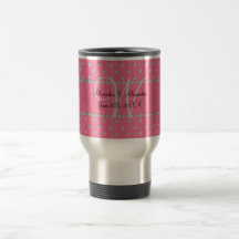 Diamanter för bröllopmonogramrosor mugg