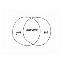 Dig mig enormt Venn diagram Vykort