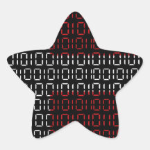 digital flagga (Danmark) Stjärnformat Klistermärke
