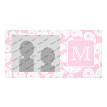 Din brevMonogram. Rosa Paisley modell Foto Kort