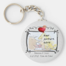 Din fotobröllop spara datum Keychains Nyckelringar