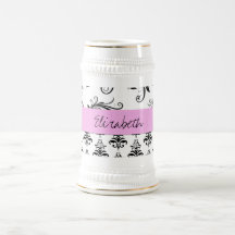 Dina kända Venetian rosor för damastsvartvit Kaffe Muggar