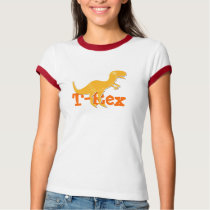 Dino för orange T-Rex tecknad film känd T-tröja