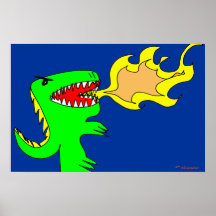 Dinosaur- eller drakekonst vid lite t + Joseph Ada Affischer