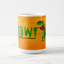 Dinosaur för romantiker RAWR T-rex Mugg