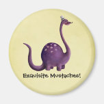 Dinosaur med mustascher kylskåpmagneter