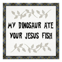 Dinosauren äter den Jesus fisken Personliga Inbjudan