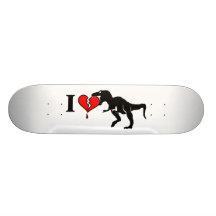 Dinosauren äter hjärta skate board
