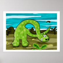 Dinosaurillustration/målning Affisch