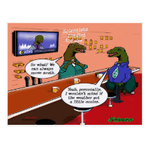 Dinosaurs i en pub vykort