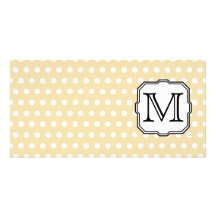 Ditt brev. Beställnings- Monogram. Beige Polkapric Anpassade Foto Kort