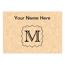 Ditt brev. Beställnings- Monogram. Svart & Parchme Visitkort Mall