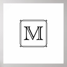Ditt brev. Beställnings- Monogram. Svartvitt Affischer
