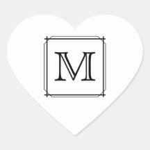 Ditt brev. Beställnings- Monogram. Svartvitt Klistermärke