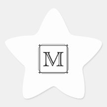 Ditt brev. Beställnings- Monogram. Svartvitt Klistermärken
