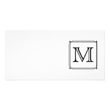 Ditt brev. Beställnings- Monogram. Svartvitt Anpassade Foto Kort