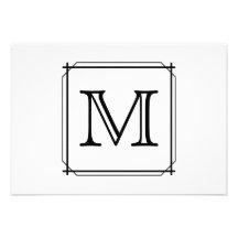 Ditt brev. Beställnings- Monogram. Svartvitt Anpassningsbara Inbjudningskort