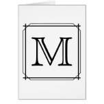 Ditt brev. Beställnings- Monogram. Svartvitt Hälsnings Kort