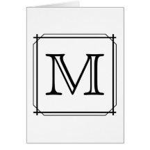 Ditt brev. Beställnings- Monogram. Svartvitt Hälsnings Kort