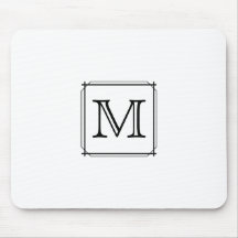 Ditt brev. Beställnings- Monogram. Svartvitt Musmatta