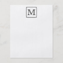 Ditt brev. Beställnings- Monogram. Svartvitt Flygblad Designs