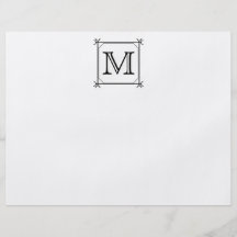 Ditt brev. Beställnings- Monogram. Svartvitt Personliga Flygblad