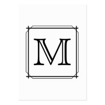 Ditt brev. Beställnings- Monogram. Svartvitt Visitkort