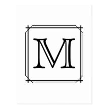 Ditt brev. Beställnings- Monogram. Svartvitt Vykort