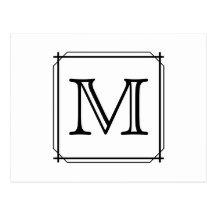 Ditt brev. Beställnings- Monogram. Svartvitt Vykort