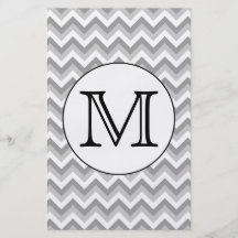 Ditt brev. Grå sicksackmönsterMonogram. Flygblad