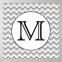 Ditt brev. Grå sicksackmönsterMonogram. Print
