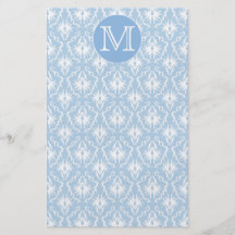 Ditt brev, Monogram. Blek - blåttdamastmodell Flyg Blad