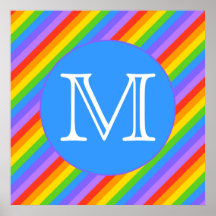 Ditt brev, regnbåge görar randig monogram.en posters