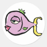 divafisk rund klistermärke