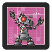 Diz roboten fyrkantigt klistermärke